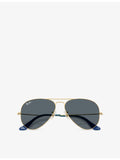 Ray-Ban RB3025 aviator metal sunglasses with polarised lenses (British brand)