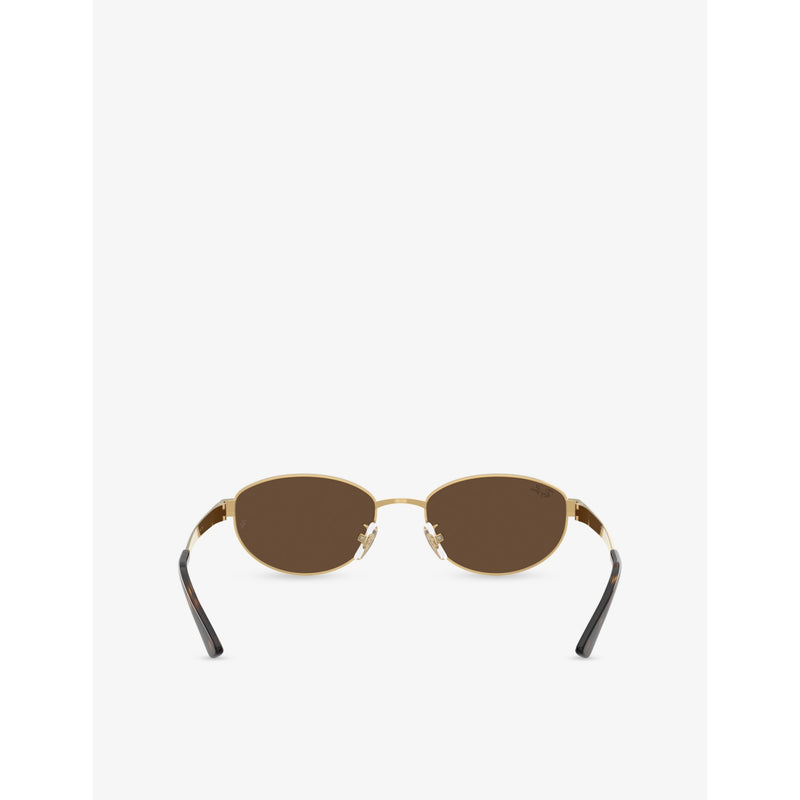 Ray-Ban RB3774D oval-frame metal sunglasses, imported from the UK