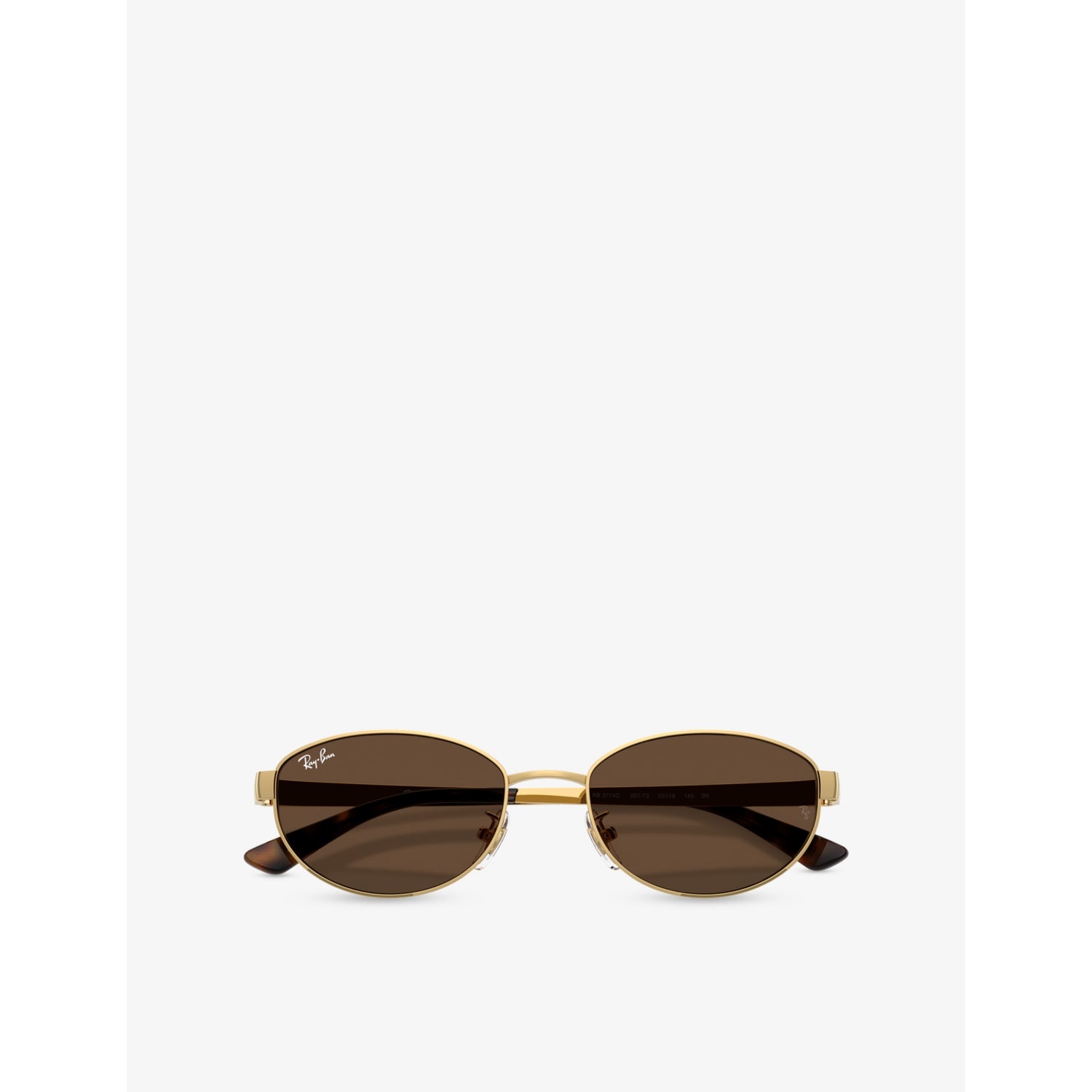 Ray-Ban RB3774D oval-frame metal sunglasses, imported from the UK
