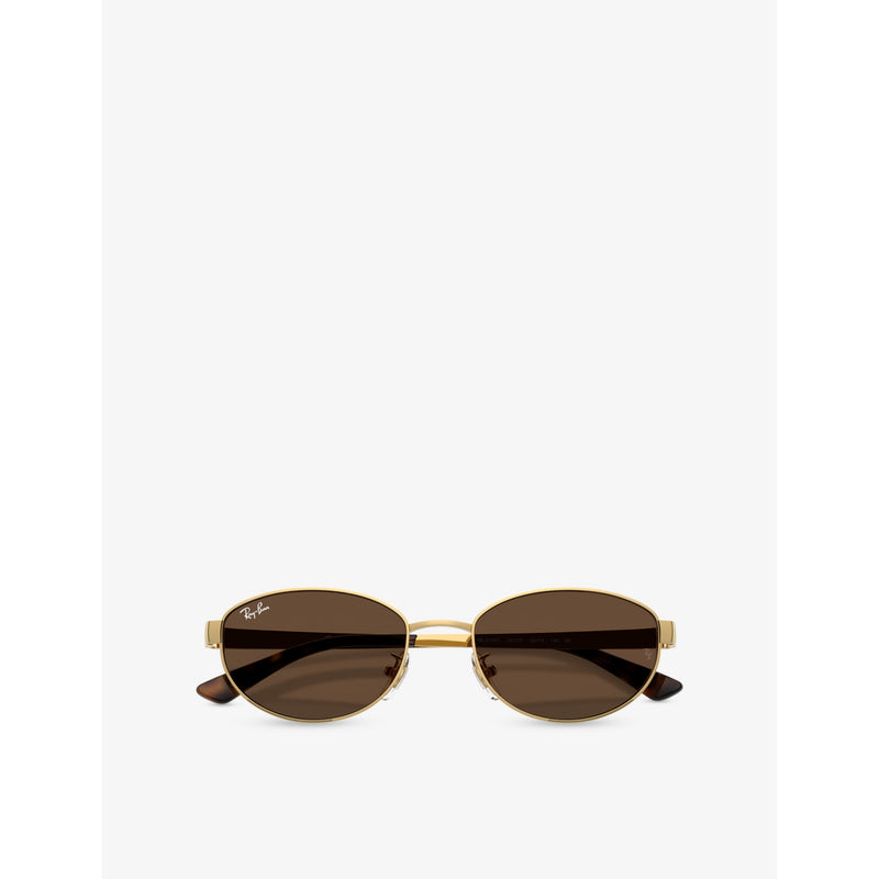 Ray-Ban RB3774D oval-frame metal sunglasses, imported from the UK