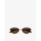 Ray-Ban RB3774D oval-frame metal sunglasses, imported from the UK