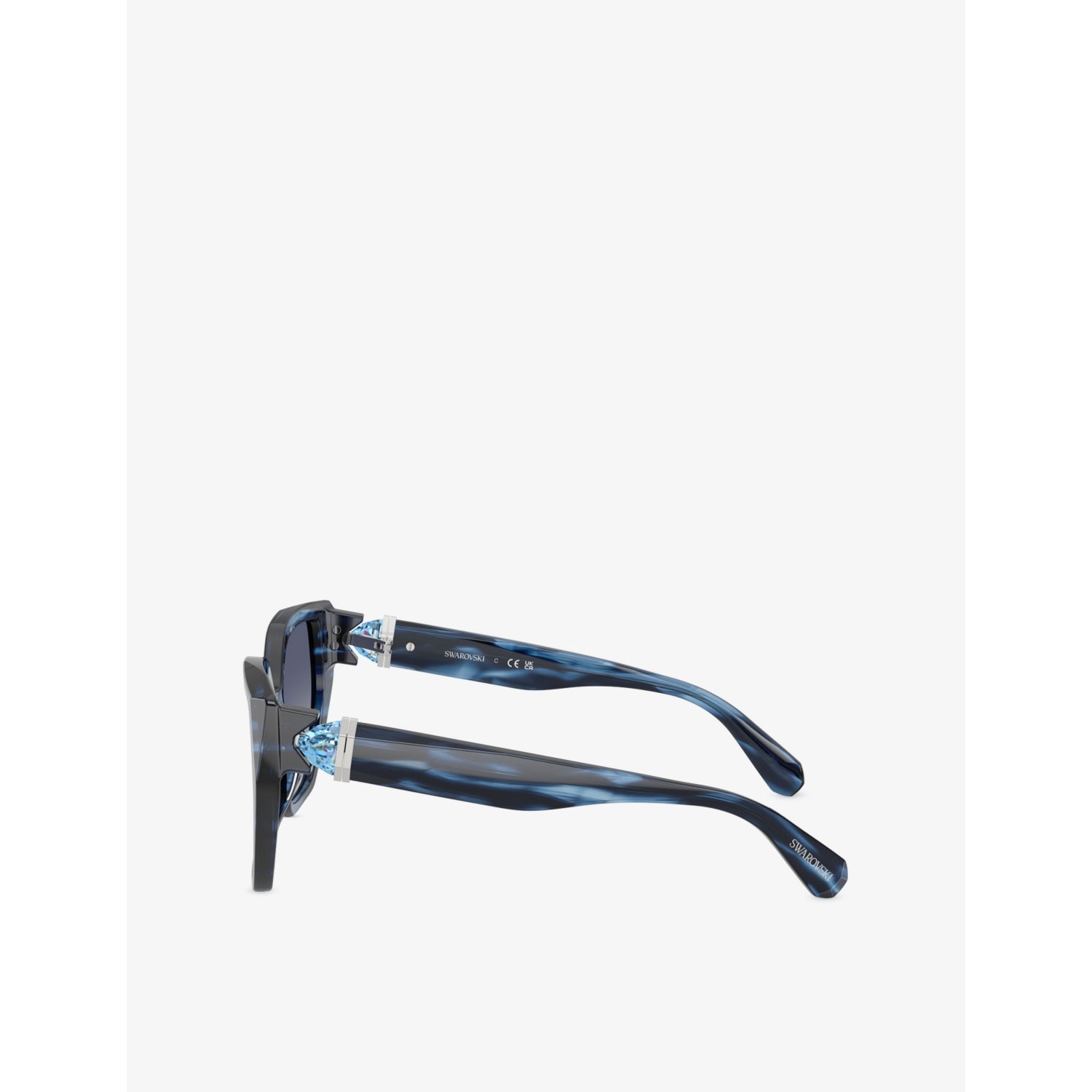 Swarovski irregular-frame acetate sunglasses (British brand)