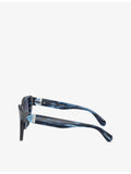 Swarovski irregular-frame acetate sunglasses (British brand)