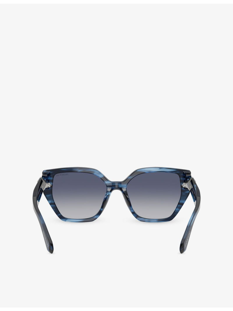 Swarovski irregular-frame acetate sunglasses (British brand)