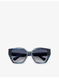 Swarovski irregular-frame acetate sunglasses (British brand)