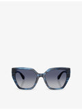 Swarovski irregular-frame acetate sunglasses (British brand)