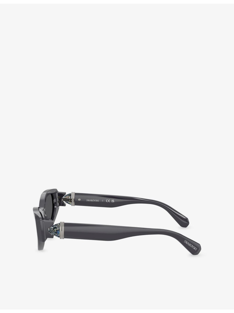 Swarovski SK6045U cat-eye acetate sunglasses with 5.5cm lenses (British brand)