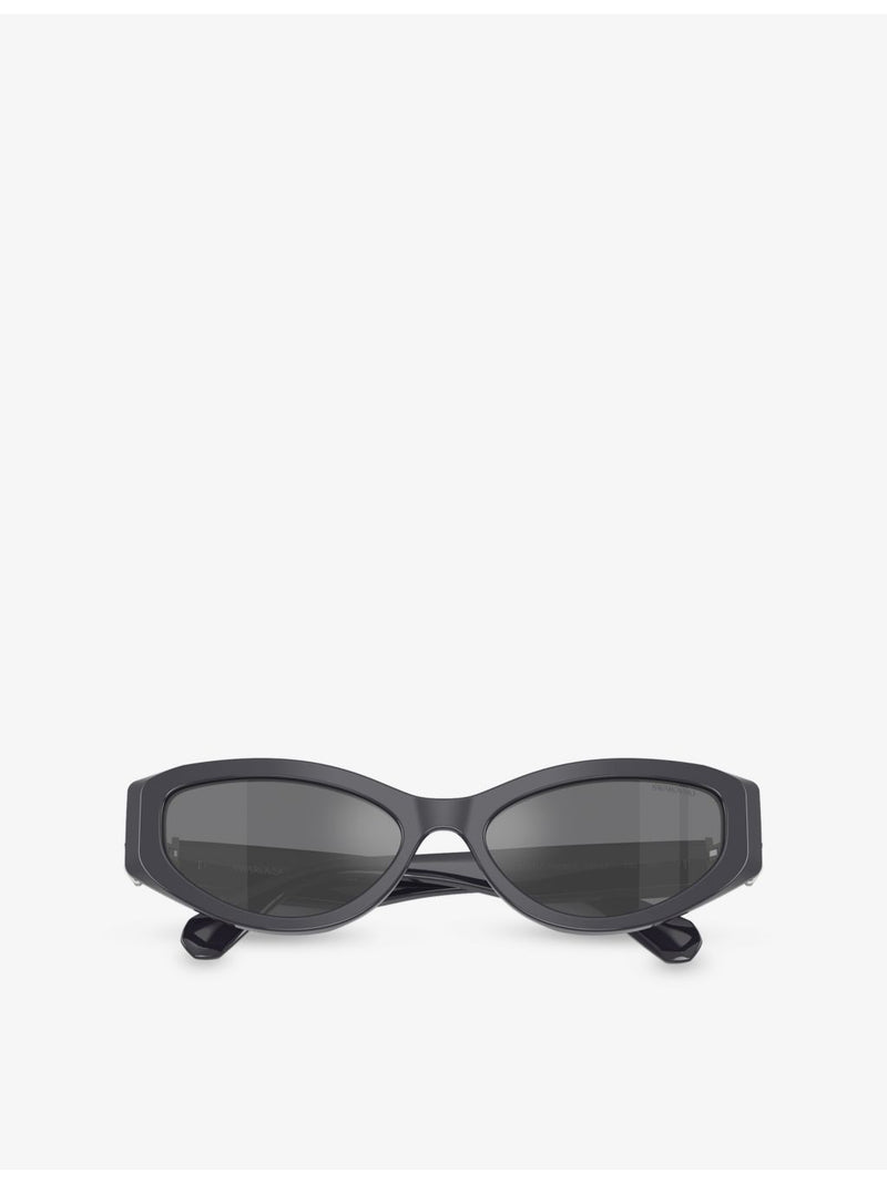 Swarovski SK6045U cat-eye acetate sunglasses with 5.5cm lenses (British brand)