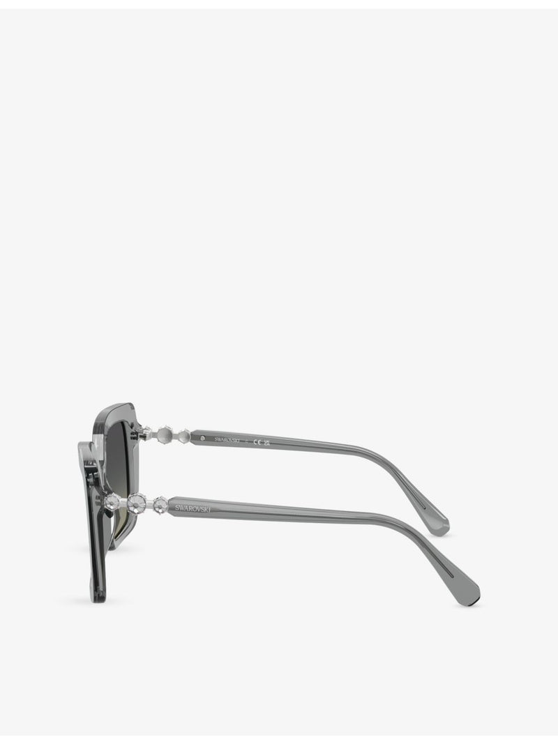 Swarovski irregular-frame acetate sunglasses, UK version