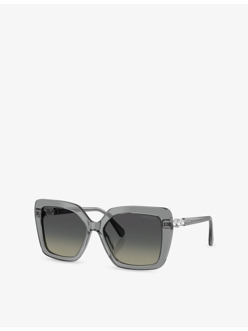 Swarovski irregular-frame acetate sunglasses, UK version