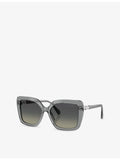 Swarovski irregular-frame acetate sunglasses, UK version