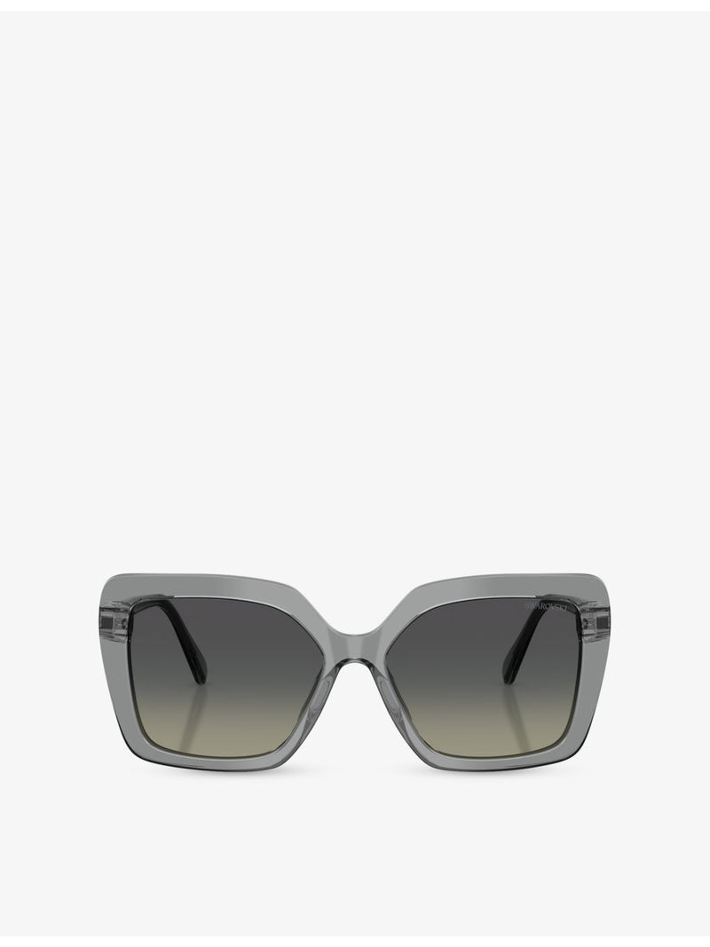 Swarovski irregular-frame acetate sunglasses, UK version