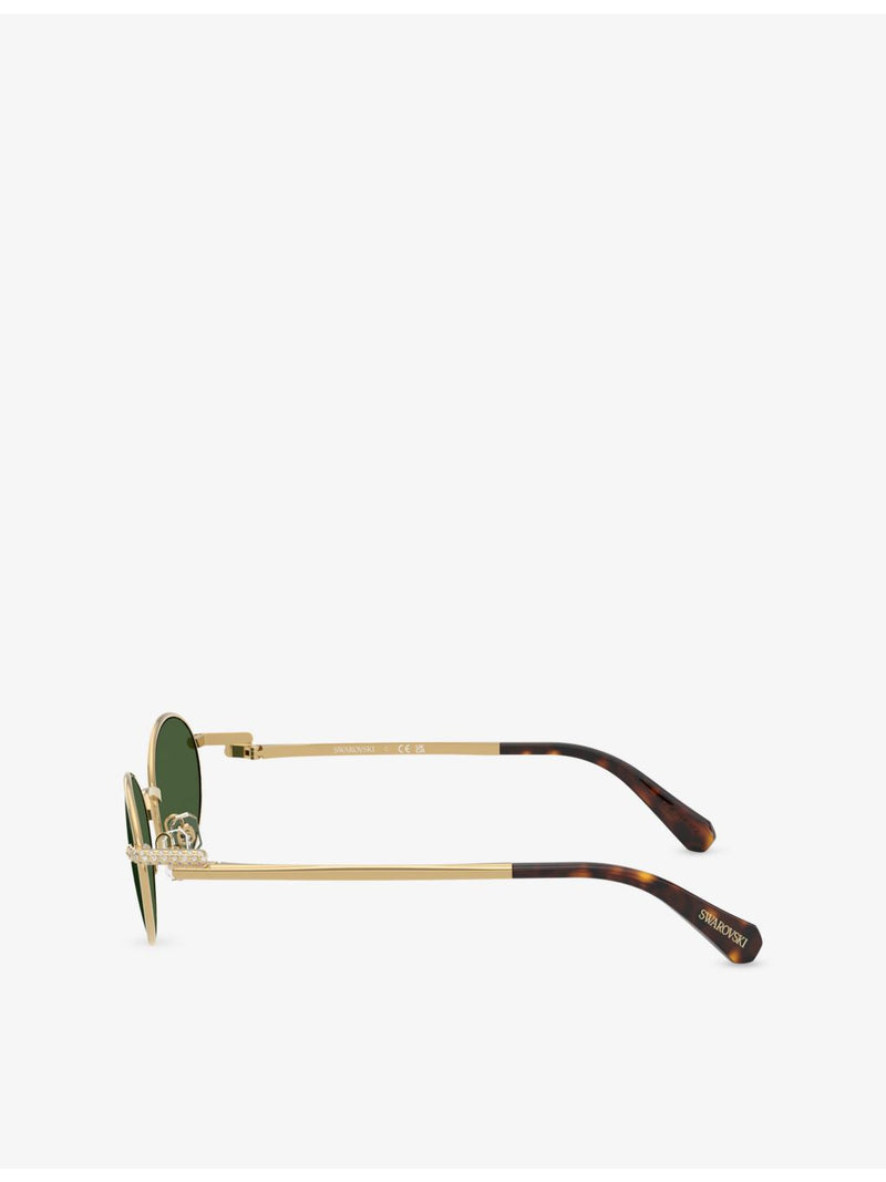 Swarovski SK7033 oval-frame metal sunglasses - British product