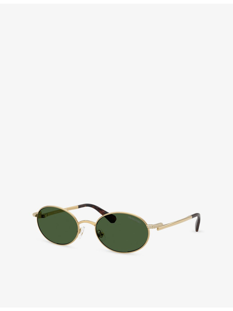 Swarovski SK7033 oval-frame metal sunglasses - British product