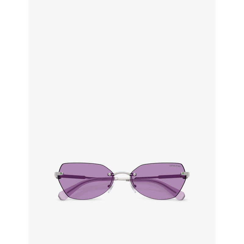 Swarovski SK7038 irregular metal sunglasses with crystal details, UK version