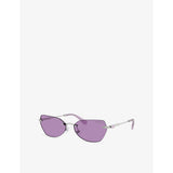 Swarovski SK7038 irregular metal sunglasses with crystal details, UK version