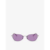 Swarovski SK7038 irregular metal sunglasses with crystal details, UK version