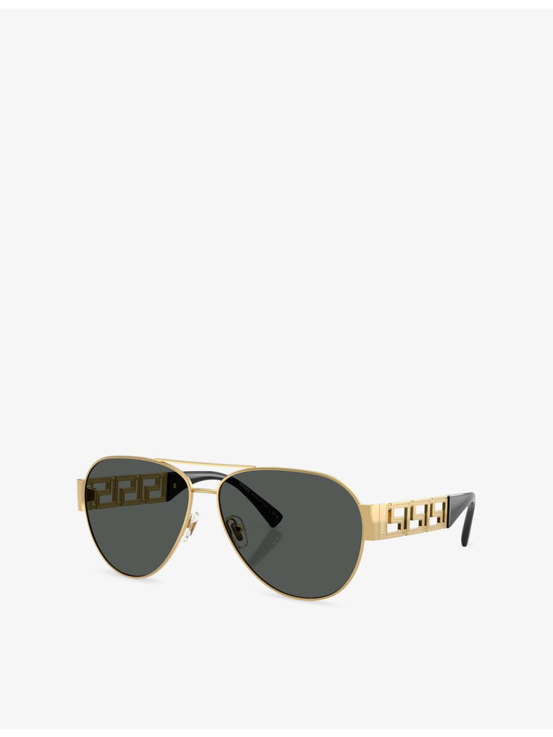 Versace VE2289 pilot-frame metal sunglasses, UK version