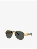 Versace VE2289 pilot-frame metal sunglasses, UK version