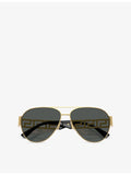 Versace VE2289 pilot-frame metal sunglasses, UK version