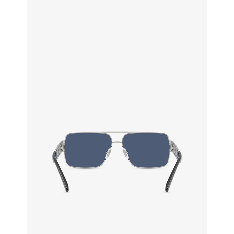 Versace VE2290 rectangle-frame metal sunglasses, UK version