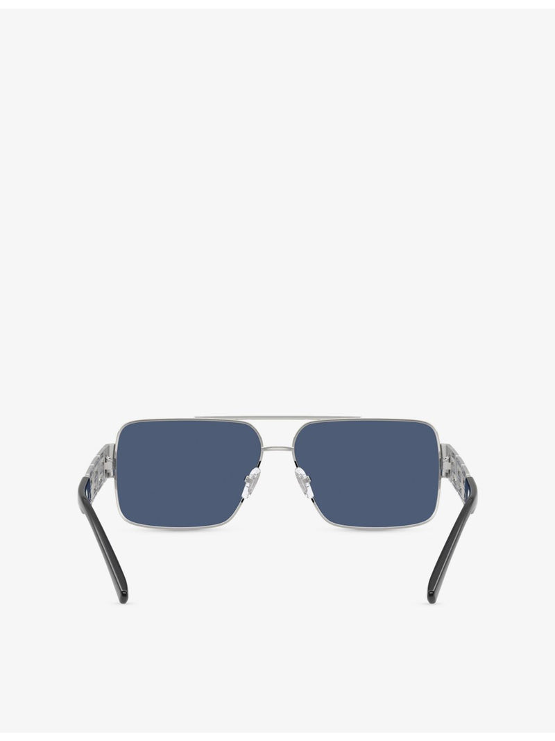 Versace VE2290 rectangle-frame metal sunglasses, UK version