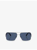 Versace VE2290 rectangle-frame metal sunglasses, UK version