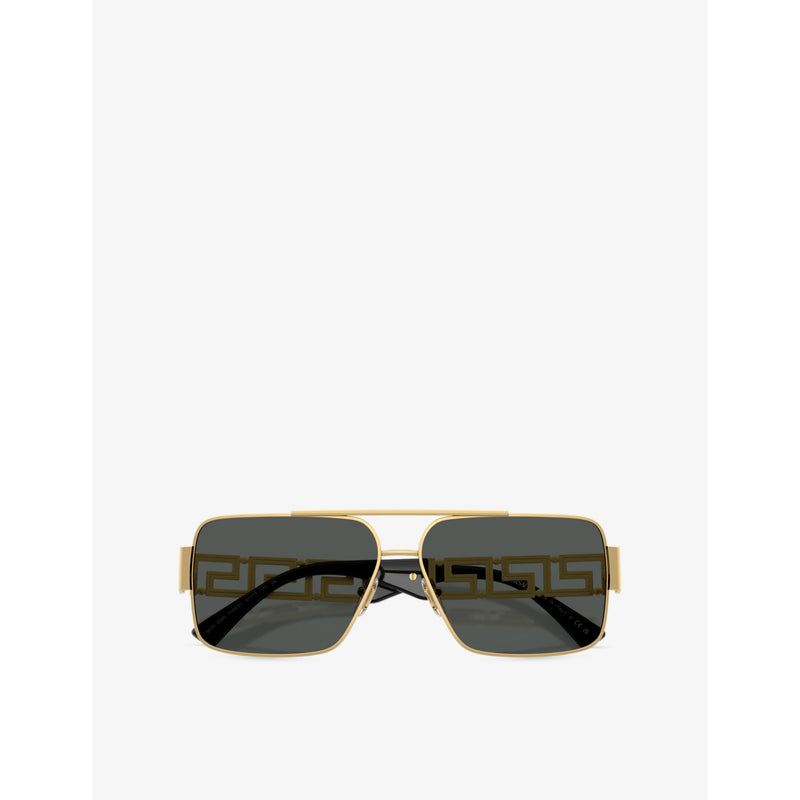 Versace VE2290 square-frame metal sunglasses, imported from the UK