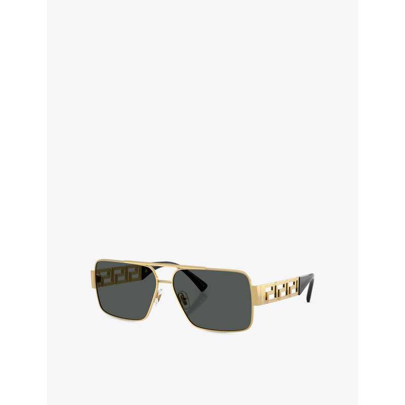 Versace VE2290 square-frame metal sunglasses, imported from the UK