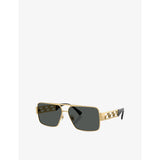 Versace VE2290 square-frame metal sunglasses, imported from the UK