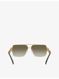 Versace VE2290 square-frame metal sunglasses, imported from the UK