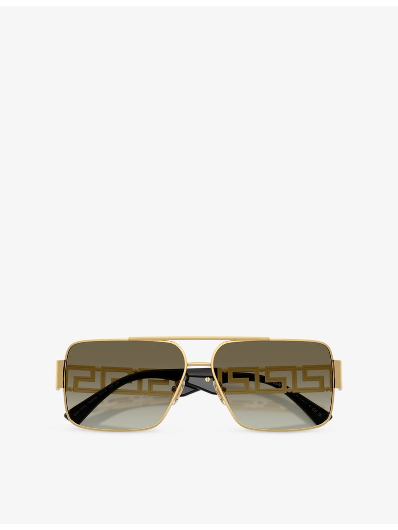 Versace VE2290 square-frame metal sunglasses, imported from the UK