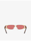 Versace rectangular-frame metal and acetate sunglasses VE2291, imported from the UK
