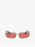 Versace rectangular-frame metal and acetate sunglasses VE2291, imported from the UK