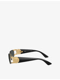 Versace VE2291 rectangle-frame metal sunglasses, imported from the UK
