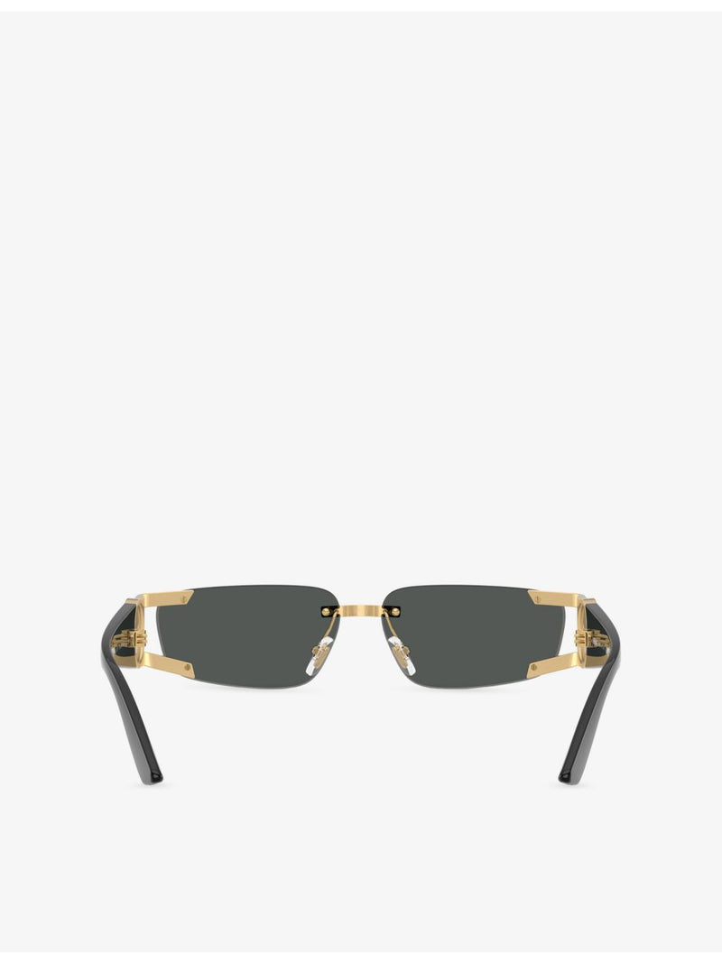 Versace VE2291 rectangle-frame metal sunglasses, imported from the UK