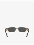 Versace VE2291 rectangle-frame metal sunglasses, imported from the UK