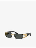 Versace VE2291 rectangle-frame metal sunglasses, imported from the UK