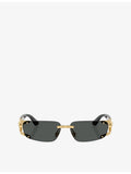 Versace VE2291 rectangle-frame metal sunglasses, imported from the UK
