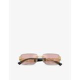 Versace VE2298 rectangle-frame metal sunglasses, imported from the UK