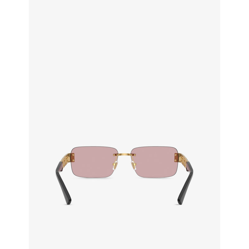 Versace VE2298 rectangle-frame metal sunglasses, imported from the UK