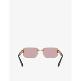Versace VE2298 rectangle-frame metal sunglasses, imported from the UK