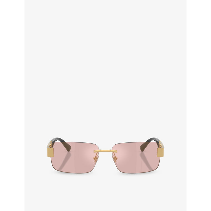 Versace VE2298 rectangle-frame metal sunglasses, imported from the UK