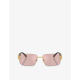 Versace VE2298 rectangle-frame metal sunglasses, imported from the UK