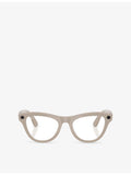 Ray-Ban cat-eye AI glasses with Transitions lenses, imported from the UK