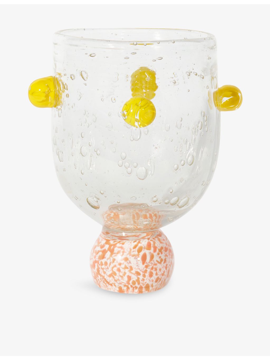 Laetitia Rouget pink dotty glass tumbler 19cm, imported from the UK