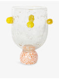 Laetitia Rouget pink dotty glass tumbler 19cm, imported from the UK