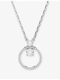 Swarovski Constella rhodium-plated zirconia pendant necklace 38-45cm chain - British product
