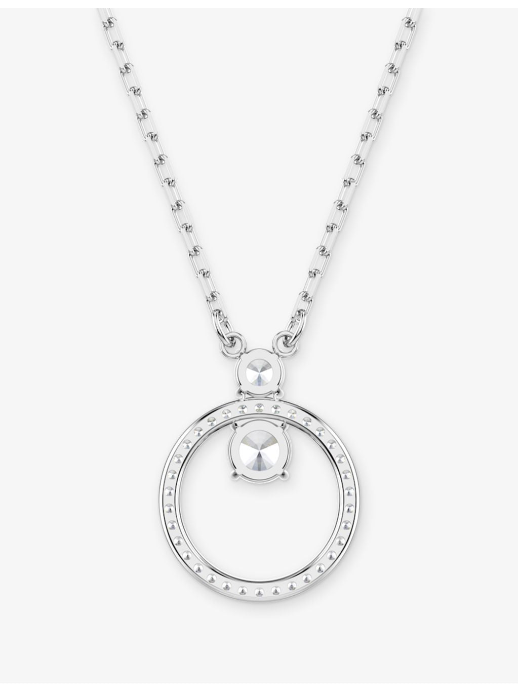 Swarovski Constella rhodium-plated zirconia pendant necklace 38-45cm chain - British product