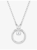 Swarovski Constella rhodium-plated zirconia pendant necklace 38-45cm chain - British product